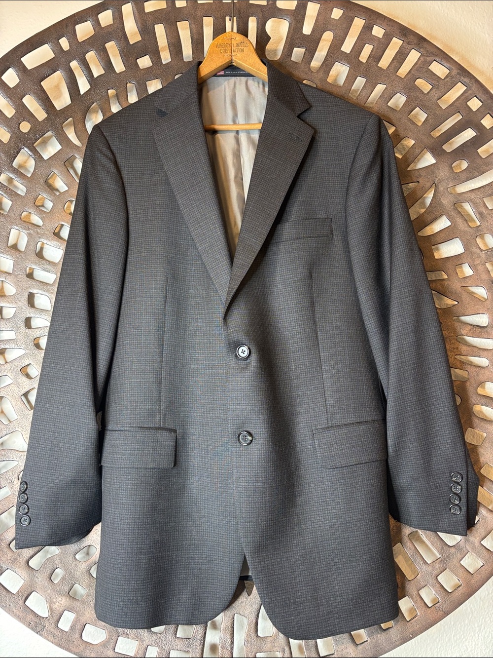 🩶 Hart Schaffner Marx Gray Two Button Blazer Men’s 42R Wool Sport Coat 🩶